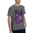 thumbnail image 2 of Bingfone Snowflake Gradient Purple Men'S Loose Fit Short-Sleeve Pocket T-Shirt, 2 of 7