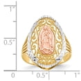 thumbnail image 3 of 14K Two-Tone Gold Ring Band Themed Yellow & Rose with Rhodium Filigree Guadalupe, Size 5, 3 of 5