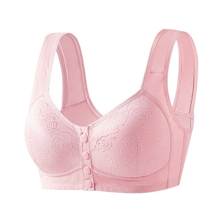 Elvqul Breathable Bras Women Wirefree Bralette Soft Juniors Pink Nylon Underwear Bras