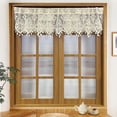 thumbnail image 6 of Rustic Crochet Curtains Valance for Kitchen Cotton Lace Curtains for Small Window Farmhouse Tassel Curtains for Coffee Decor Rod Pocket Hollow Sheer Curtain Tiers for Bath 1 Panel, 6 of 6