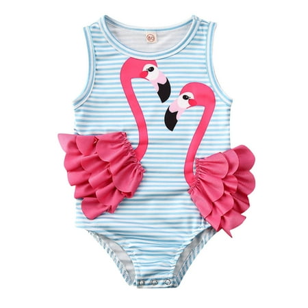 

Musuos Baby Girl One Piece Swimsuit Ruffled Flounce Bathing Suit Swimwear Beach Bikini