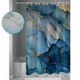 thumbnail image 3 of Abstract Art Shower Curtain Set ，Waterproof Fabric Shower Curtains Navy Blue Marble Stone Gold Cracks Modern Shower Curtains for Bathroom,Bathroom Decor 72"x72", 3 of 6