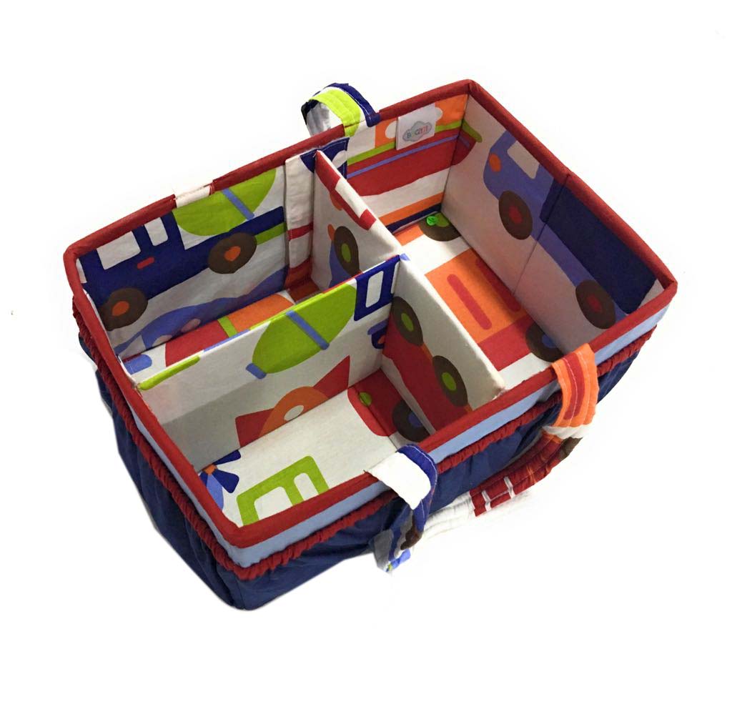 Bacati - Nursery Storage Caddy Transportation Blue/Navy/Orange/Red/Green Boys