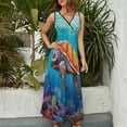 thumbnail image 3 of Nautical Green Sea Turtles Sleeveless Dress Female Clothing Dress Women Summer 2025 Dress, 3 of 6