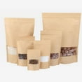thumbnail image 4 of POINTERTECK 50pcs Resealable Kraft Paper Bag Window Fruit Tea Gift Package Self Sealing 10x15+3cm, 4 of 7