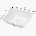 thumbnail image 2 of 16"×16"×5" White Ceramic Rectangular Countertop Bathroom Sink, 2 of 8