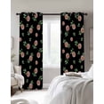 thumbnail image 4 of Pink Flower Blackout Curtains for Bedroom Living Room Darkening Curtains 63 Inches Long Daisies Leaves Wildflower Floral Black Window Curtain 2 Panels Set Window Treatment Grommet Drapes 52"x63", 4 of 9