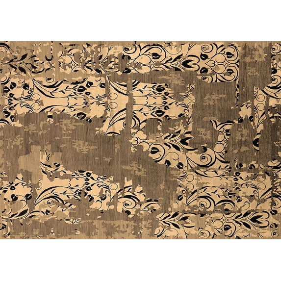 Ahgly Company Indoor Rectangle Oriental Brown Industrial Area Rugs, 8' x 12'