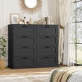 thumbnail image 4 of Homfa Horizontal 8 Drawer Dresser, Wood Storage Cabinet Double Dresser for Bedroom Living Room, Black, 4 of 7
