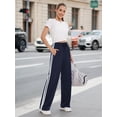 thumbnail image 5 of NICELF Womens Sweatpants Loose Straight Leg High Waisted Wide Leg Track Pants with Pockets & Drawstring, Lightweight Jog Yoga Pants for Workout & Running, Navy Blue, 5 of 7