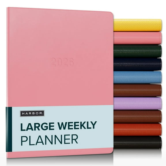 Harbor Large Weekly Planner 2026 - Cambridge Flamingo - 9.75x7.5"