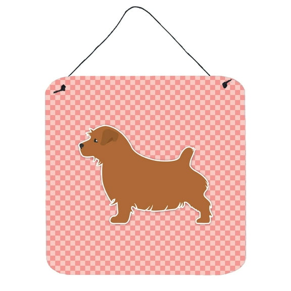 Carolines Treasures BB3609DS66 Norfolk Terrier Checkerboard Pink Wall or Door Hanging Prints