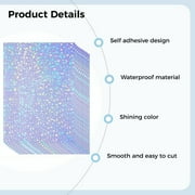 36 Sheets Holographic Sticker Paper, Holographic Vinyl Laminate Film, Self-Adhesive Waterproof Overlay Glossy Glitter Laminate Sheets, A4 Size 8.25 x 11.7 Inch