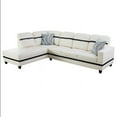 thumbnail image 2 of Ponliving 103.5" 2 Pieces Faux Leather L-Shaped Modern Sectional Sofa with Chaise, and Pillows for Living Room White & Black Faux Leather Left Hand Facing, 2 of 2