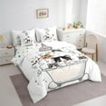 thumbnail image 3 of Manfei Funny Cute Cat Bedding Comforter Set 7-Piece for Child, Kawaii Cartoon Kitten King Bedding Sets, Pet Animal Lover Reversible Bed Sheets, Lightweight Room Decor, 3 of 7