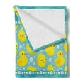 thumbnail image 2 of Rubber Duck Soft Flannel Fleece Throw Blanket, Cartoon Style Duckies Swimming in Water Pattern Fun Bubbles Aqua Colors, Cozy Plush for Indoor and Outdoor Use, 70" x 90", Teal Blue, by Ambesonne, 2 of 5