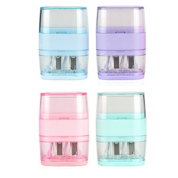 4 PCS Manual Pencil Sharpener with Eraser Fun Stationery Back to School Supplies