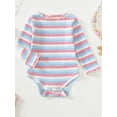 thumbnail image 2 of Suealasg Newborn Baby Boys Girls Rompers 3 6 12 18 Months Long Sleeve Striped Print Bodysuit Infant Boys Girl Fall Clothes, 2 of 7