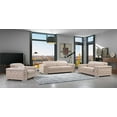 thumbnail image 1 of 114" Modern Beige Leather Sofa Set, 1 of 1
