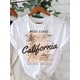 thumbnail image 1 of Girl's West Coast California Graphic T-Shirt - Black Crew Neck Short Sleeve Top with Palm Tree & Beach Letter Print Beach T Shirt, Durable Print Shirt, Comfortable Material, Vacation Style, 1 of 4