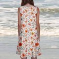 thumbnail image 4 of Ovzne Robes pour Femmes Robe d'Été Mode Féminine Vacances Été Couleur Unie Sans Manches Robe de Plage Fête Robe d'Été Imprimée Liquidation, 4 of 6