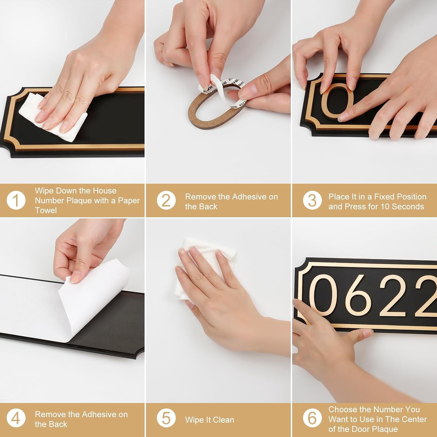 House Numbers for Outside, Address Plaques, Personalized Address Signs for House, Mailbox, Apartment, Office, Classroom, Hotel, Garden (Contains Two Sets of Numbers from 0-9)