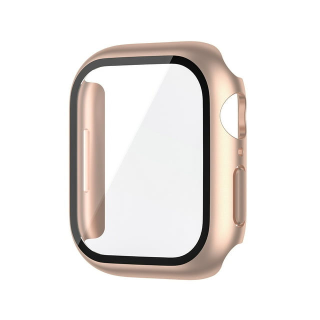 Flmtop Protecteur d'Écran Résistant aux Chocs Ultra Fin Film en Verre Trempé Transparent Montre Intelligente Boîtier Rigide pour iWatch 7 41mm/45mm