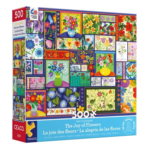 Ceaco 500 Piece The Joy of Flowers (Tracy Flickinger) Interlocking Jigsaw Puzzle