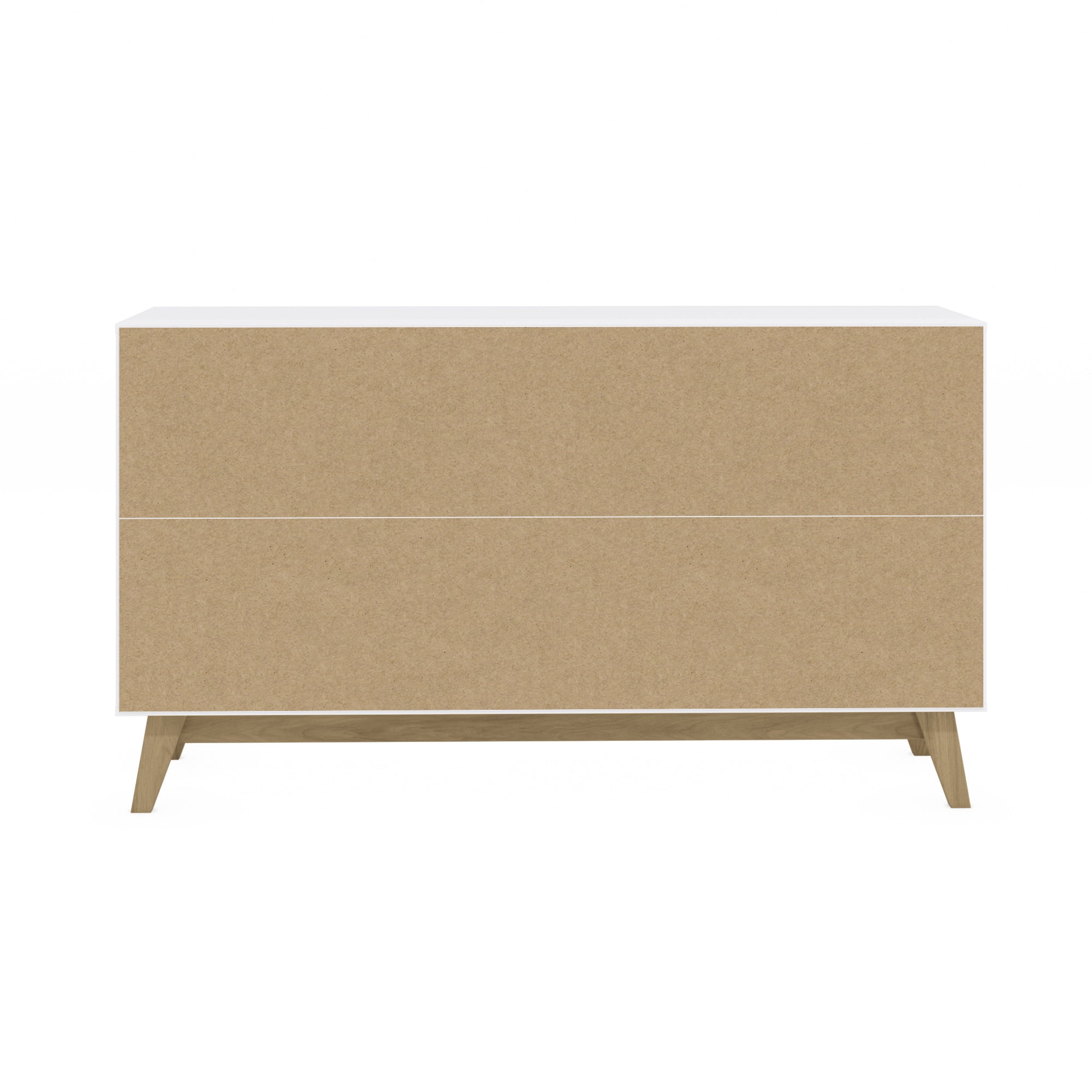 Kappesberg Hanford 6-Drawer Dresser – Modern White/Light Brown Finish – Wide Storage Chest for Bedroom or Living Room - for Adults and Teens