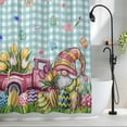 thumbnail image 2 of Spring Easter Gnomes Small Stall Shower Curtain, Waterproof Shower Curtains for Bathroom, Truck Colorful Eggs Botanical Blue Plaid Washable Fabric Bath Curtain for Bathtub with Hooks 36x72 Inches, 2 of 9