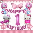 thumbnail image 3 of Decoración para fiesta de cumpleaños de Hello Kitty, vajilla desechable de Kitty rosa, mantel, vaso, plato, globos, regalos para niñas, suministros para fiestas, 3 of 5