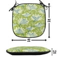 thumbnail image 4 of Hummingbirds Chair Seating Cushion Set of 4, Birds Pattern on Floral Background Springtime Garden Wings, Seat Pads for Office with Anti-slip Backing, 16"x16", Lime Green Blue Cream, by Ambesonne, 4 of 7