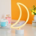 thumbnail image 3 of BrightSide 12" Moon Shaped LED Neon Table Light, Warm White, Battery-Powered, 3 of 7