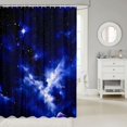 thumbnail image 2 of Manfei Dreamy Blue Galaxy Shower Curtain 72Wx78L,Sparkling Stars Print Bath Curtain, 2 of 5