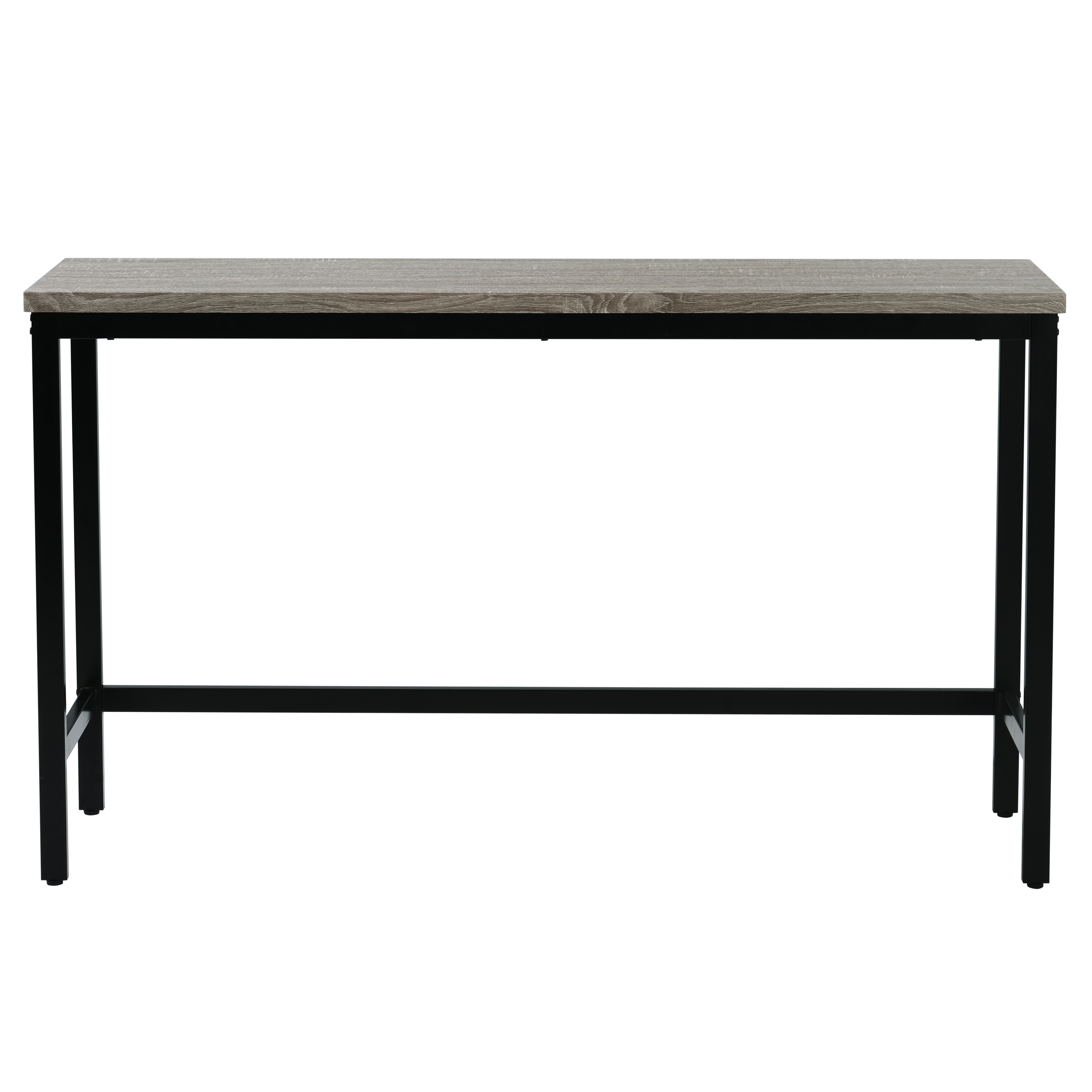 Euroco 3-Piece Counter Height Dining Table Set for 3, 60.2" Farmhouse Extra Long Kitchen Table with Footrest and 3 Stools,Side Table Entryway Table for Kitchen Living Room,Grey
