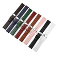 thumbnail image 4 of Correa de reloj de cuero liso con puntada fina para hombres y mujeres, pulsera de piel de vaca suave, correa con hebilla de mariposa, 4 of 5