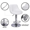 thumbnail image 5 of Bar Stools, PU Leather Adjustable Swivel Barstools, Counter Height Bar Stools with Backs Set of 2, White, 5 of 9