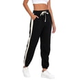 thumbnail image 1 of Pantalones colombianos Gibobby para mujer casuales estampados deportivos (Negro, S), 1 of 5