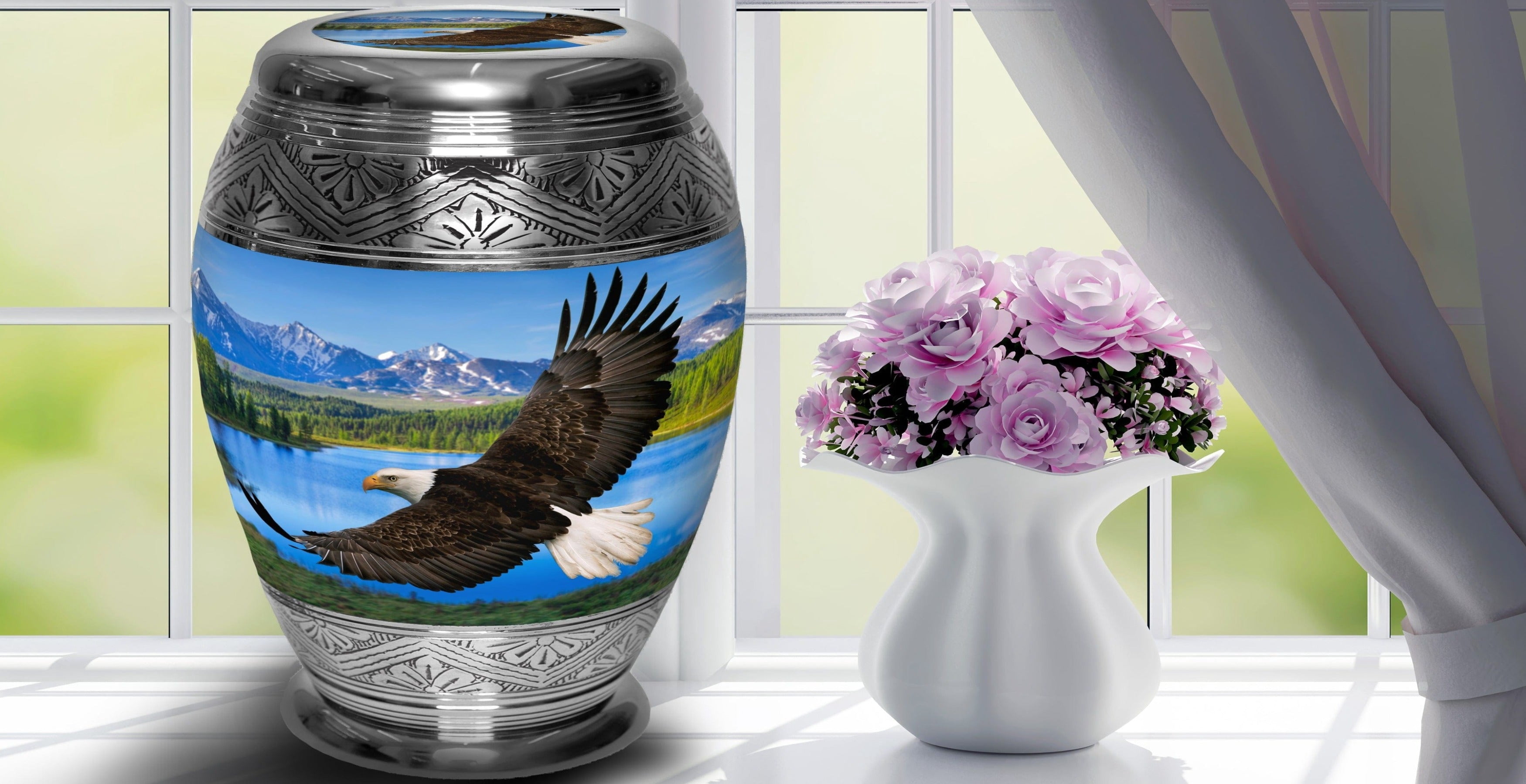 Majestic Bald EagleUrns for Cremation Ashes Large Urn XL or Small Keepsake Urns for Human Ashes & Urns for Human Ashes for Home or Burial Small Urns for Human Ashes Small Keepsake Set of 4