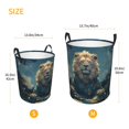 thumbnail image 3 of Honeii Starry Sky Meditating Lion Print Laundry Hamper Basket,Baby Nursery Woven Storage Basket for Toys Bin,Pillows,Blankets,Clothes-Medium, 3 of 6