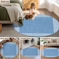thumbnail image 5 of Round Rugs 5Ft, Sky Blue Retro Greek Key Round Area Rug Washable Indoor Throw Carpet, Geometric Greece Ancient Farmhouse Soft Non Slip Circle Rug for Cabinet Bathroom Home Decor Aesthetic, 5 of 8