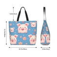 thumbnail image 5 of Yiaed Cute Pig Flowers Print Handbag for Women Tote Purse Shoulder Bag Large Fashion Hobo Purse Handbag Shopping Tote, 5 of 5
