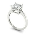 thumbnail image 2 of 2 ct Asscher Cut White Sapphire Solitaire 18K White Gold Womens Engagement Ring, 2 of 5