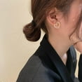 thumbnail image 4 of HomeKingdee Double Layer Hollow Heart Earrings - Rhinestone Fashion Personality Super Flash Earrings for Women Gift for Valentine's Day Mother's Day Christmas, 4 of 9