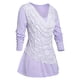 thumbnail image 1 of Camiseta de superposición de encaje frontal de talla grande Rosegal  Mangas largas de talla grande, 1 of 5