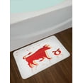 thumbnail image 2 of Zodiac Taurus Bath Mat, Vibrant Animal Silhouette with Constellation of the Horoscope, Non-Slip Plush Mat Bathroom Kitchen Laundry Room Decor, 29.5 X 17.5 Inches, Vermilion and Pale Orange, Ambesonne, 2 of 2
