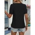 thumbnail image 6 of Womens Tops Dressy Casual Cute Hollow Embroidered Blouses Short Sleeve Shirts Summer Outfits 2025, 6 of 9