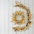 thumbnail image 2 of BrylaneHome Pre-Lit Gold & Silver Wreath, 2 of 6