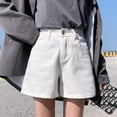 thumbnail image 1 of NOVEDAD DE VERANO 2020, pantalones cortos vaqueros blancos y negros, pantalones de pierna ancha de cintura alta para mujer, pantalones holgados ins hot, aspecto fino y alto, 1 of 5