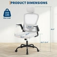 thumbnail image 3 of GloryStar Ergonomic Office Chair, High-Back Mesh Design with Adjustable Headrest, Lumbar Support, and Flip-Up Armrests, Rolling Chair for Home or Study, 3 of 8